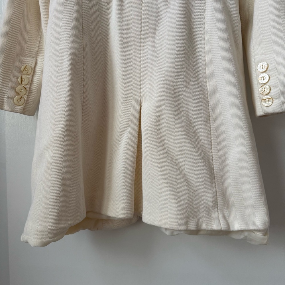 Y2K Classic Old Navy Fully Lined Cream Peacoat Italian Wool Blend - Picture 8 of 15
